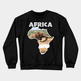 African Wildlife Continent Elephant Rising Crewneck Sweatshirt